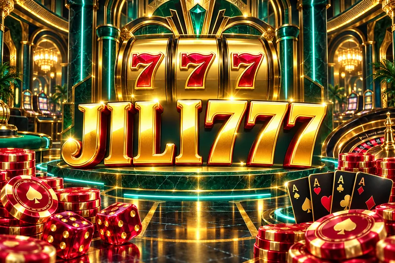 jili777 brand artwork in a gold and jewel casino scene — original concept illustration
